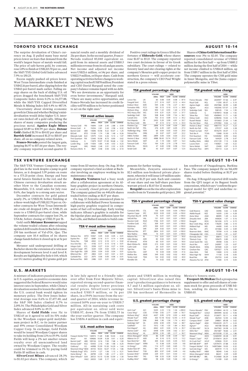 The Northern Miner Preview Pages