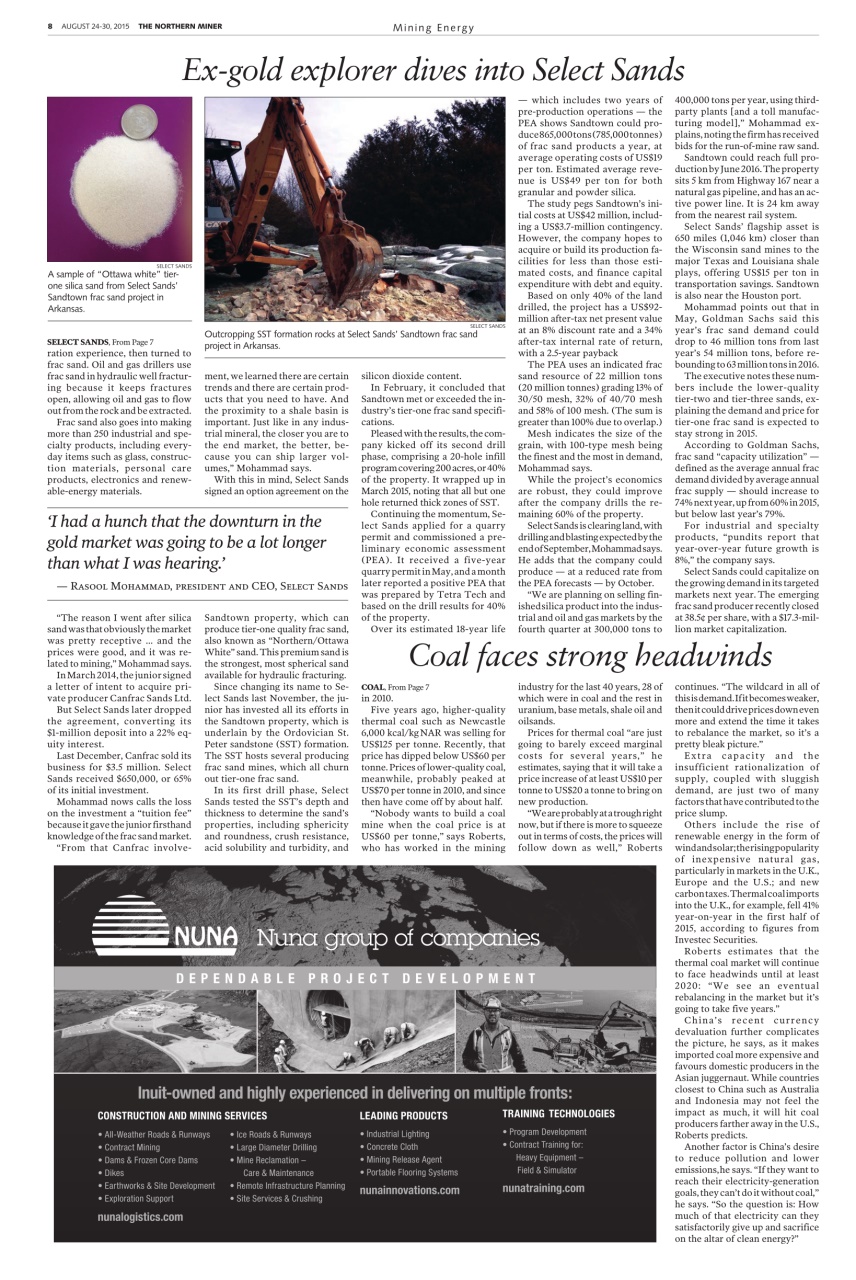 The Northern Miner Preview Pages