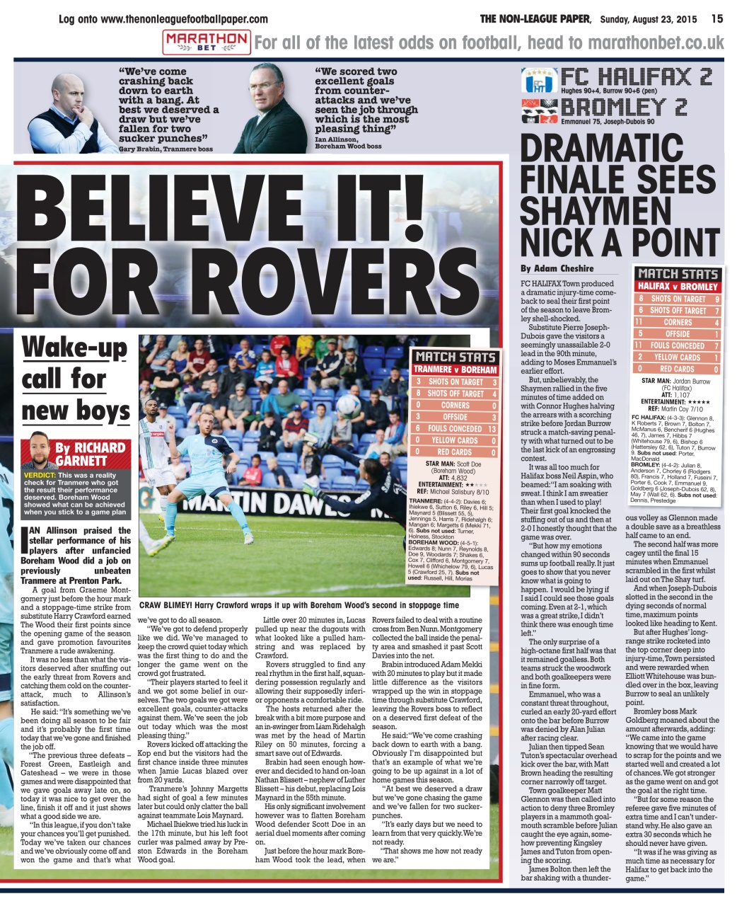 The Non-League Football Paper Preview Pages