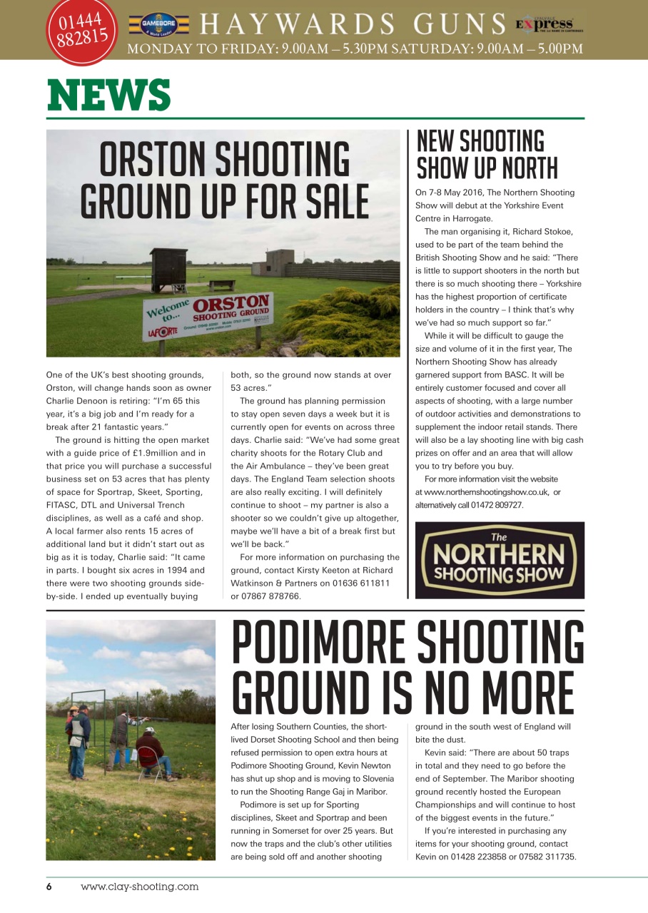 Clay Shooting Preview Pages