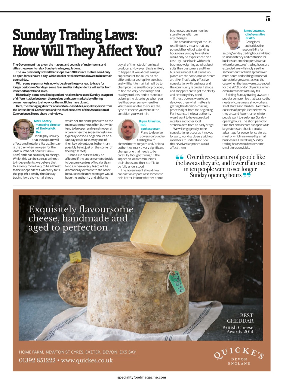 Speciality Food Preview Pages