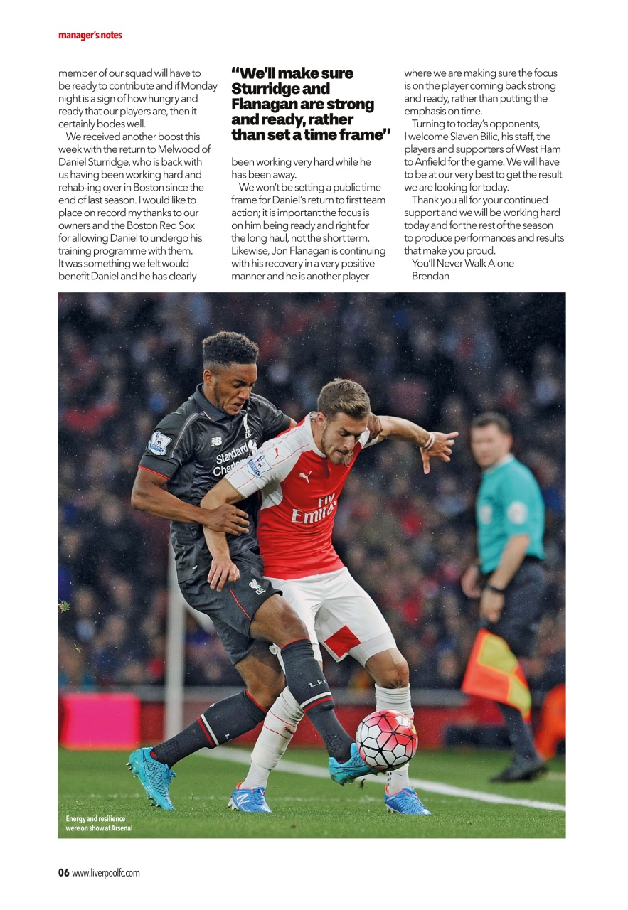 Liverpool FC Programmes Preview Pages