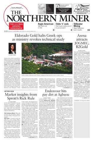 The Northern Miner issue Vol. 101 No. 29