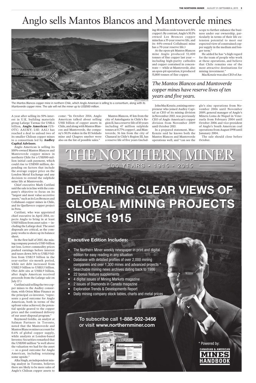 The Northern Miner Preview Pages