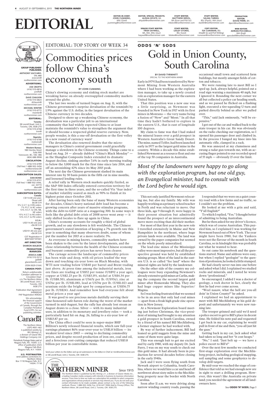 The Northern Miner Preview Pages