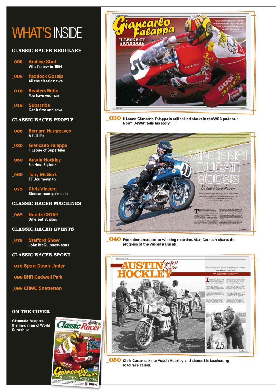 Classic Racer Preview Pages