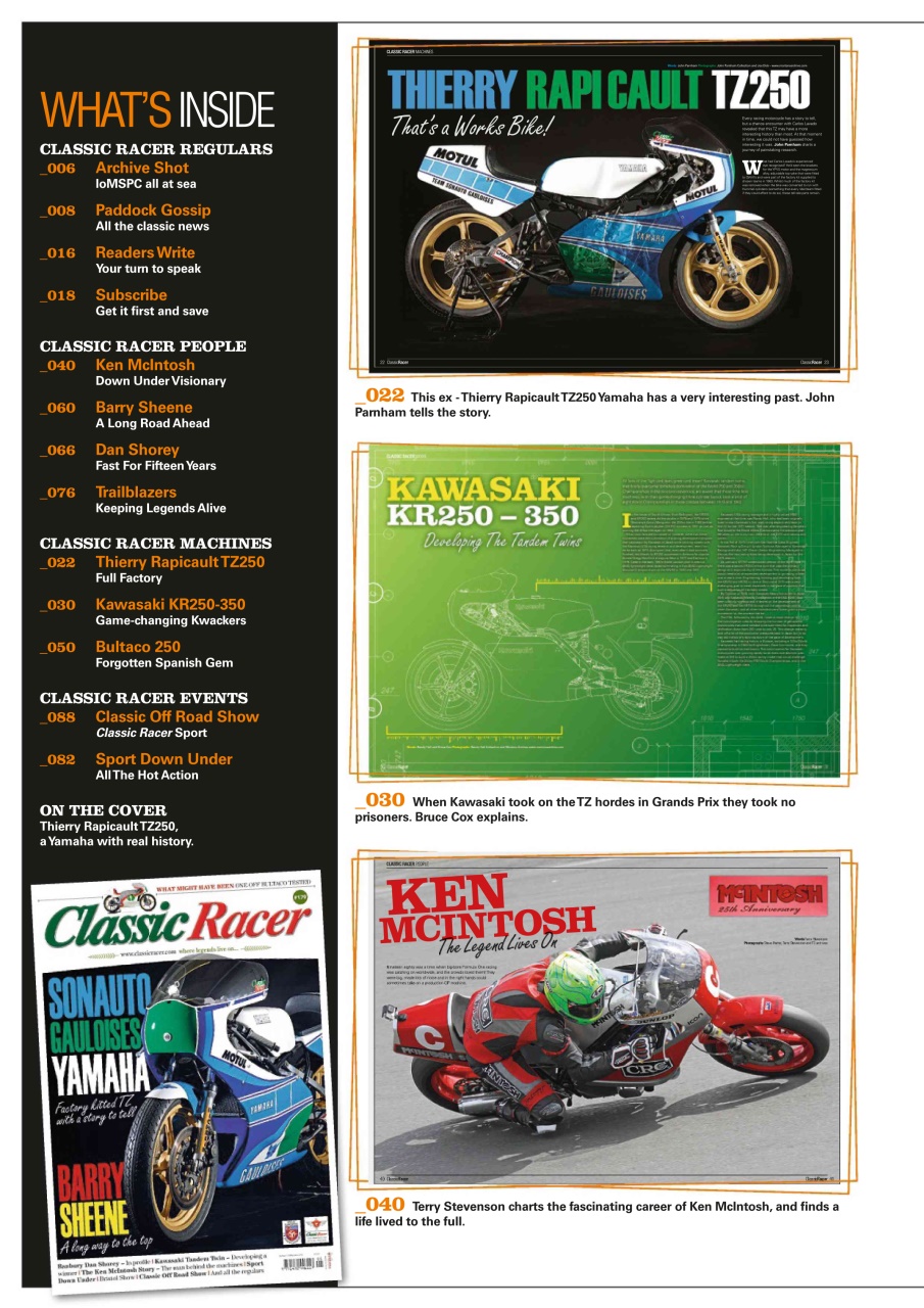 Classic Racer Preview Pages