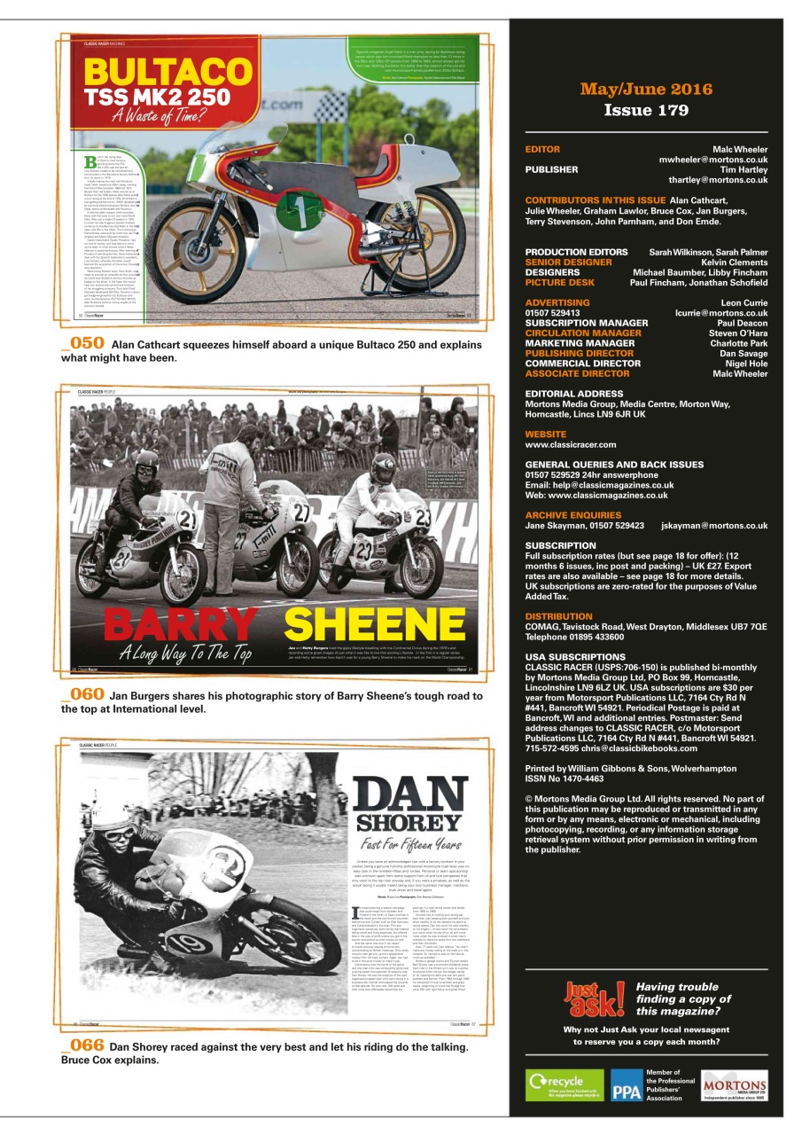 Classic Racer Preview Pages