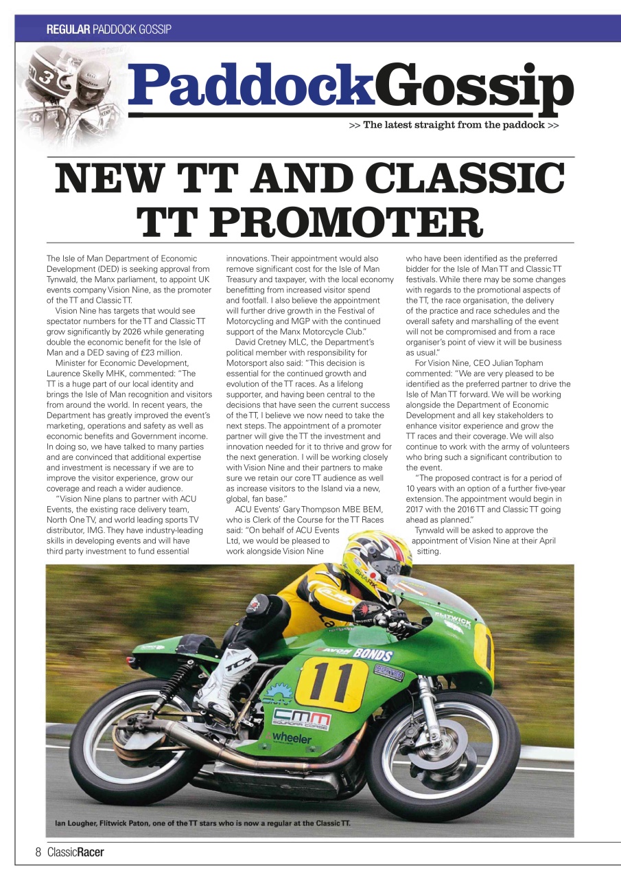 Classic Racer Preview Pages