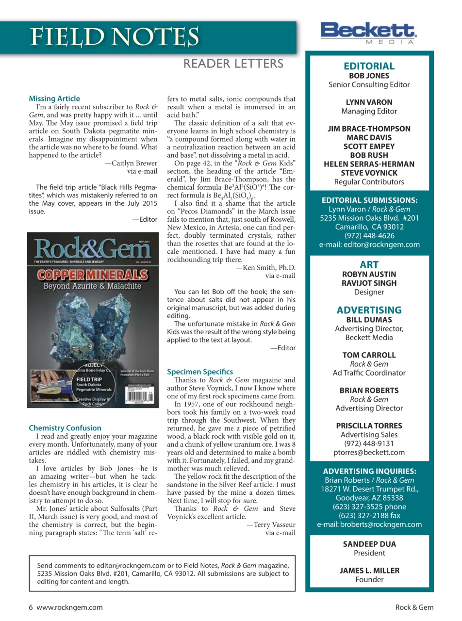 Rock&Gem Magazine Preview Pages