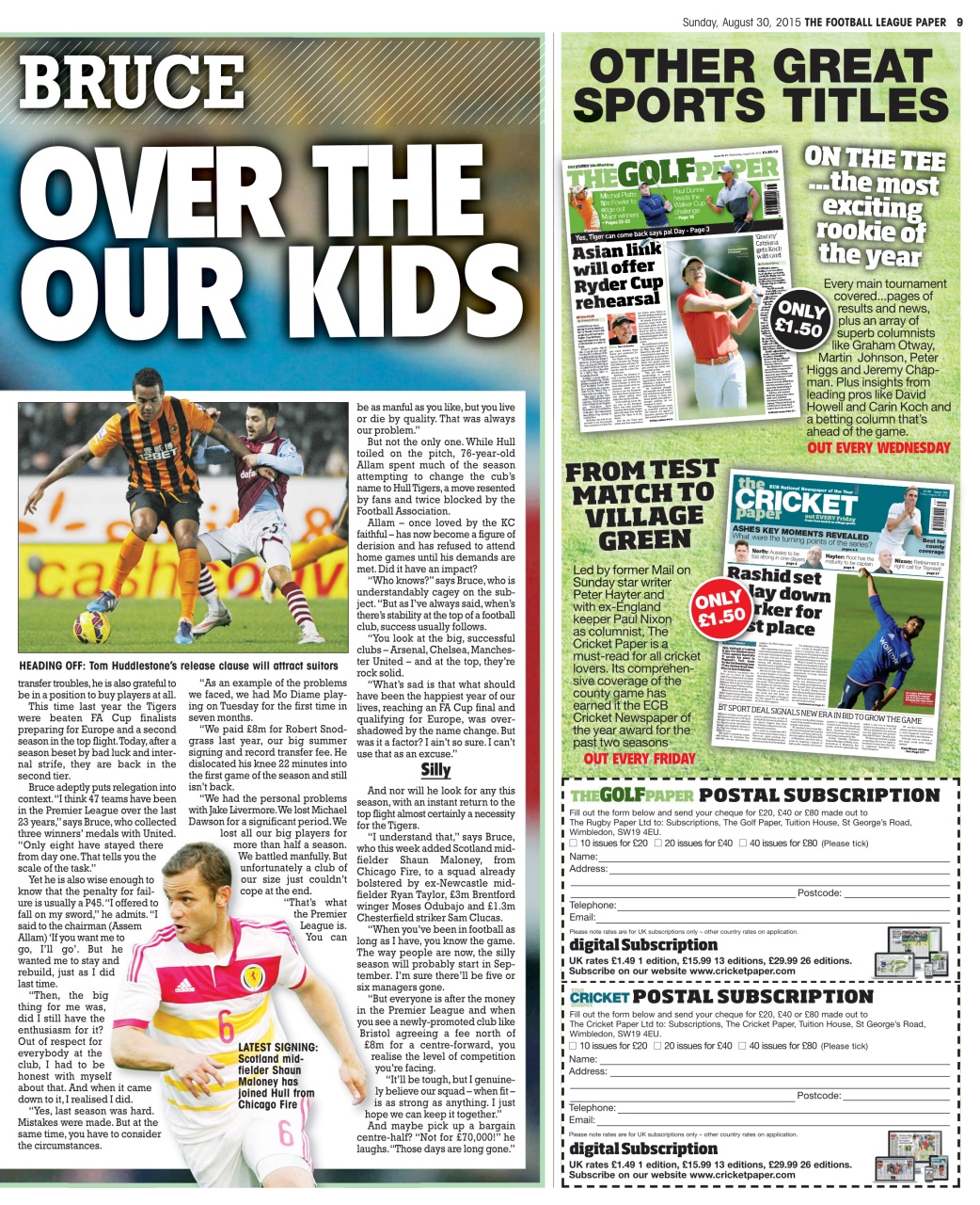 The Football League Paper Preview Pages