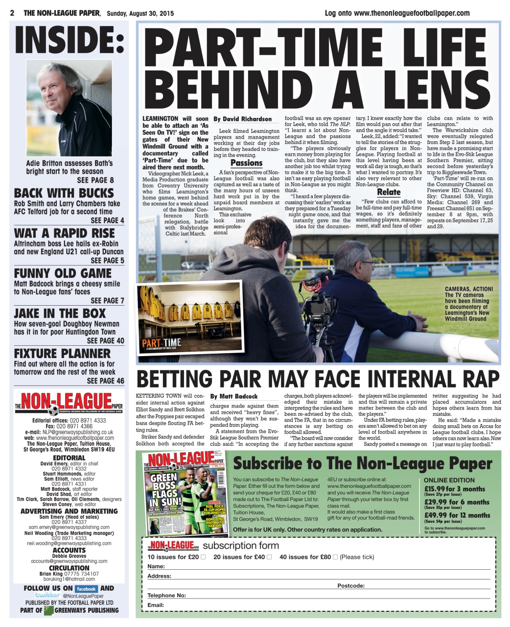 The Non-League Football Paper Preview Pages