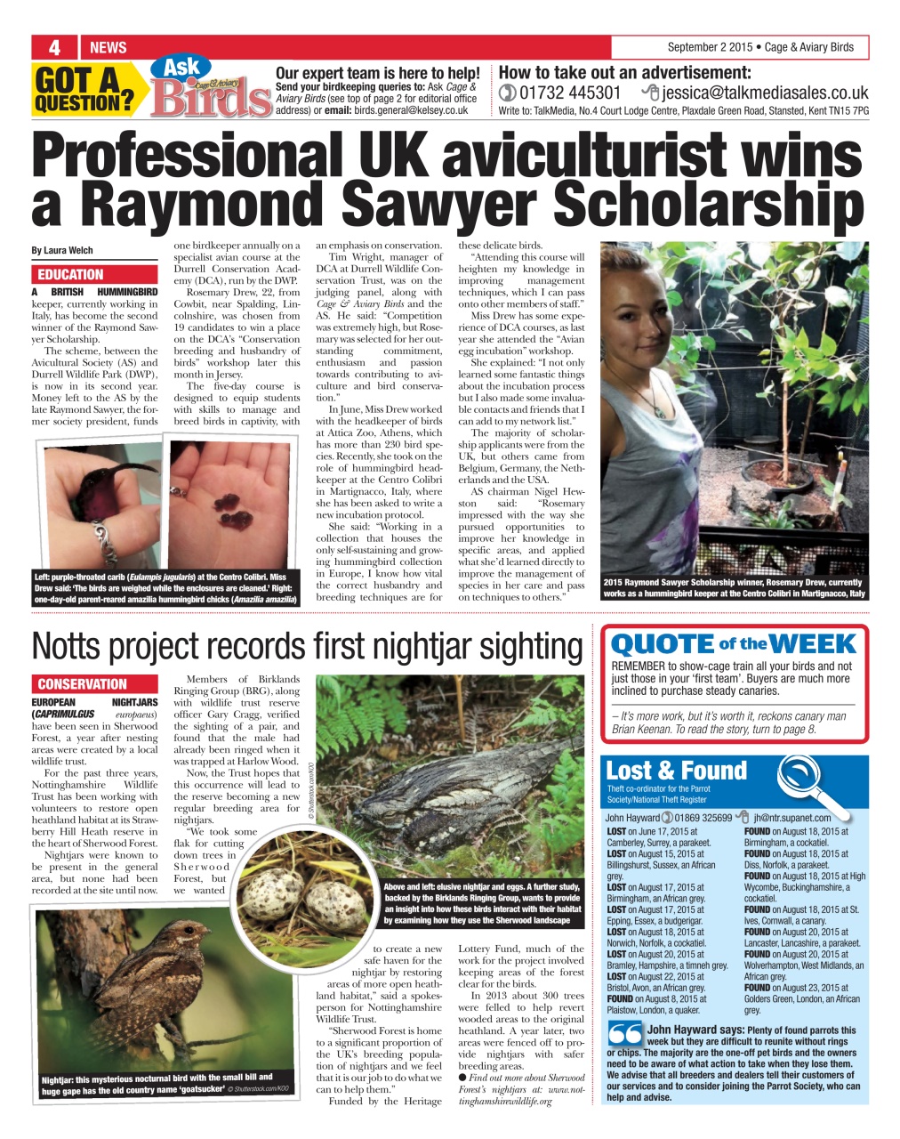 Cage & Aviary Birds Preview Pages