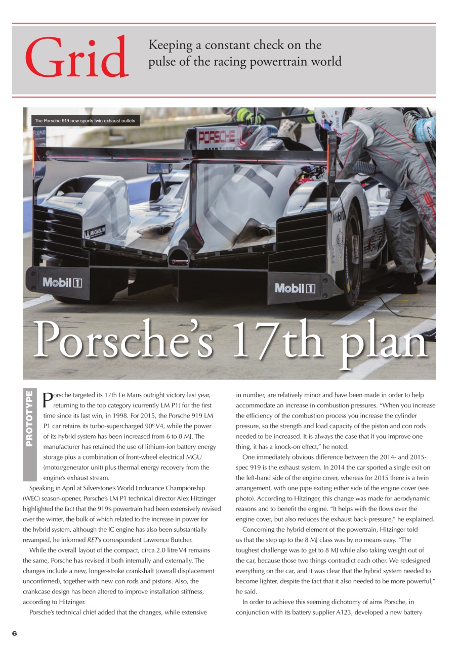 Race Engine Technology Preview Pages