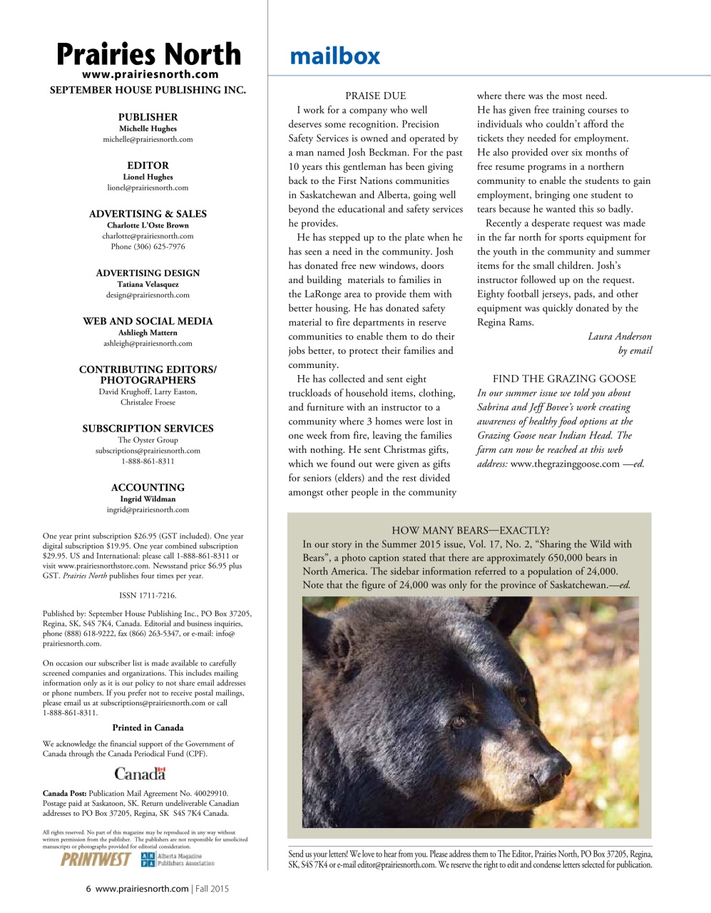 Prairies North Magazine Preview Pages