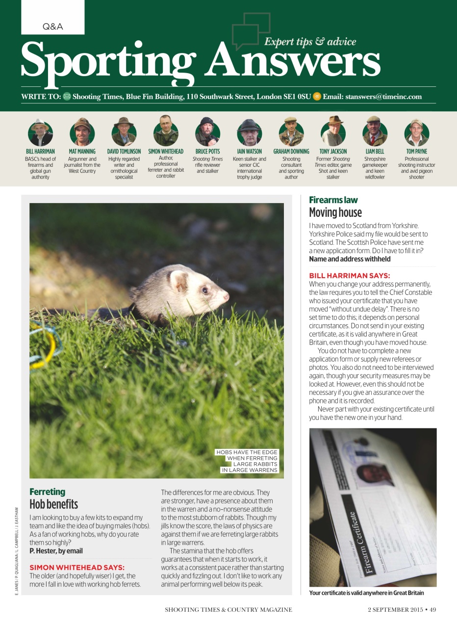 Shooting Times & Country Preview Pages