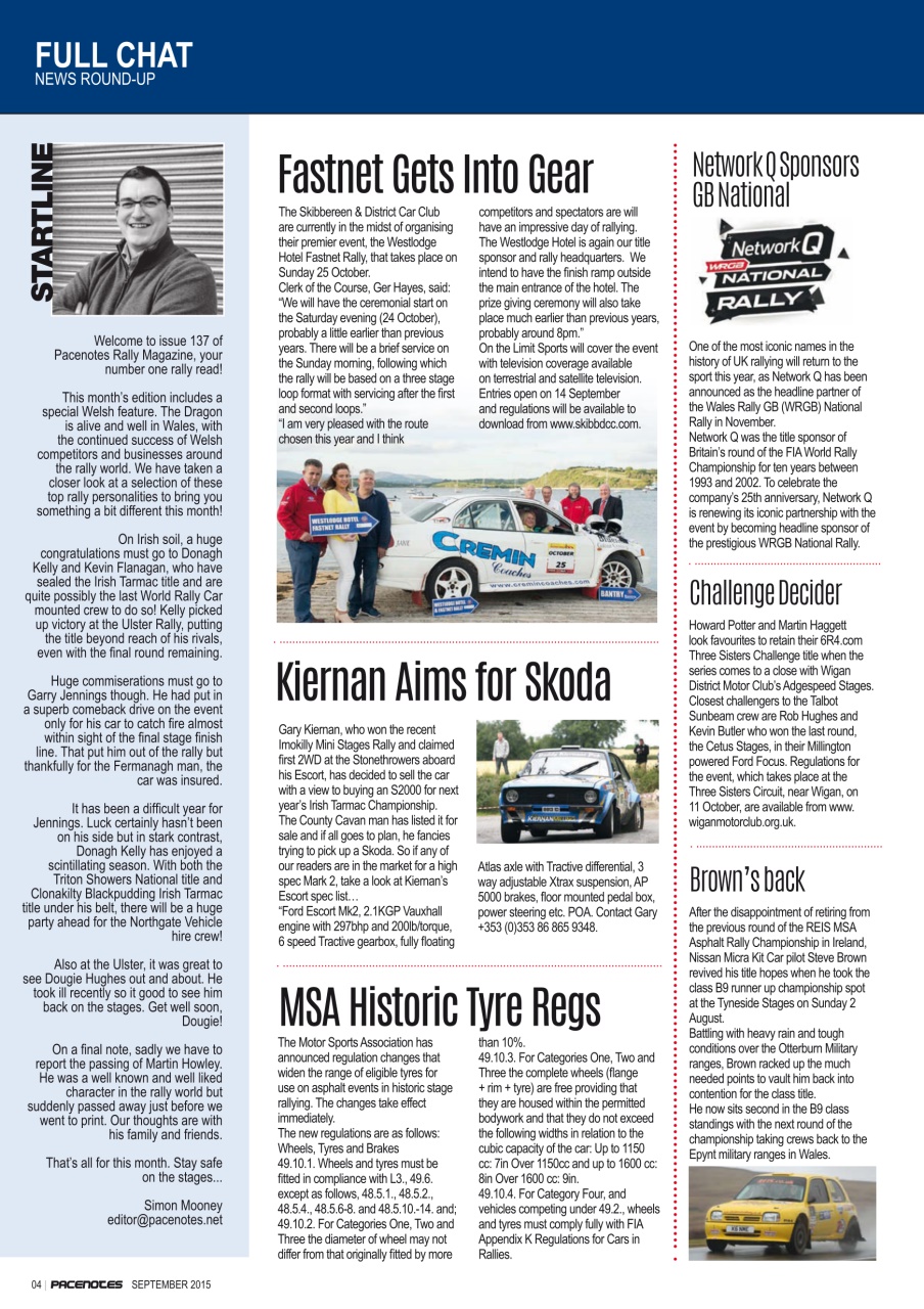 Pacenotes Rally magazine Preview Pages