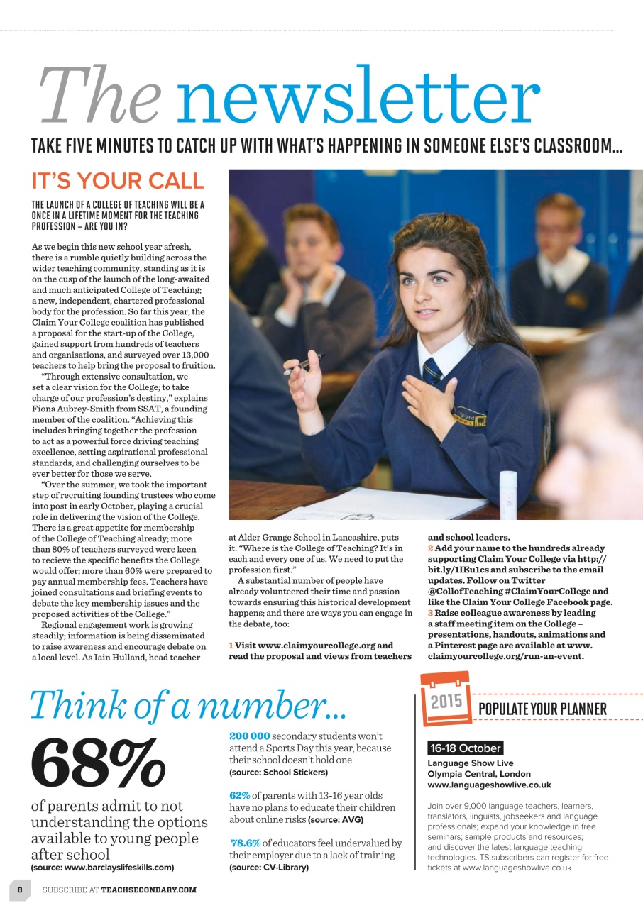 Teach Secondary Preview Pages