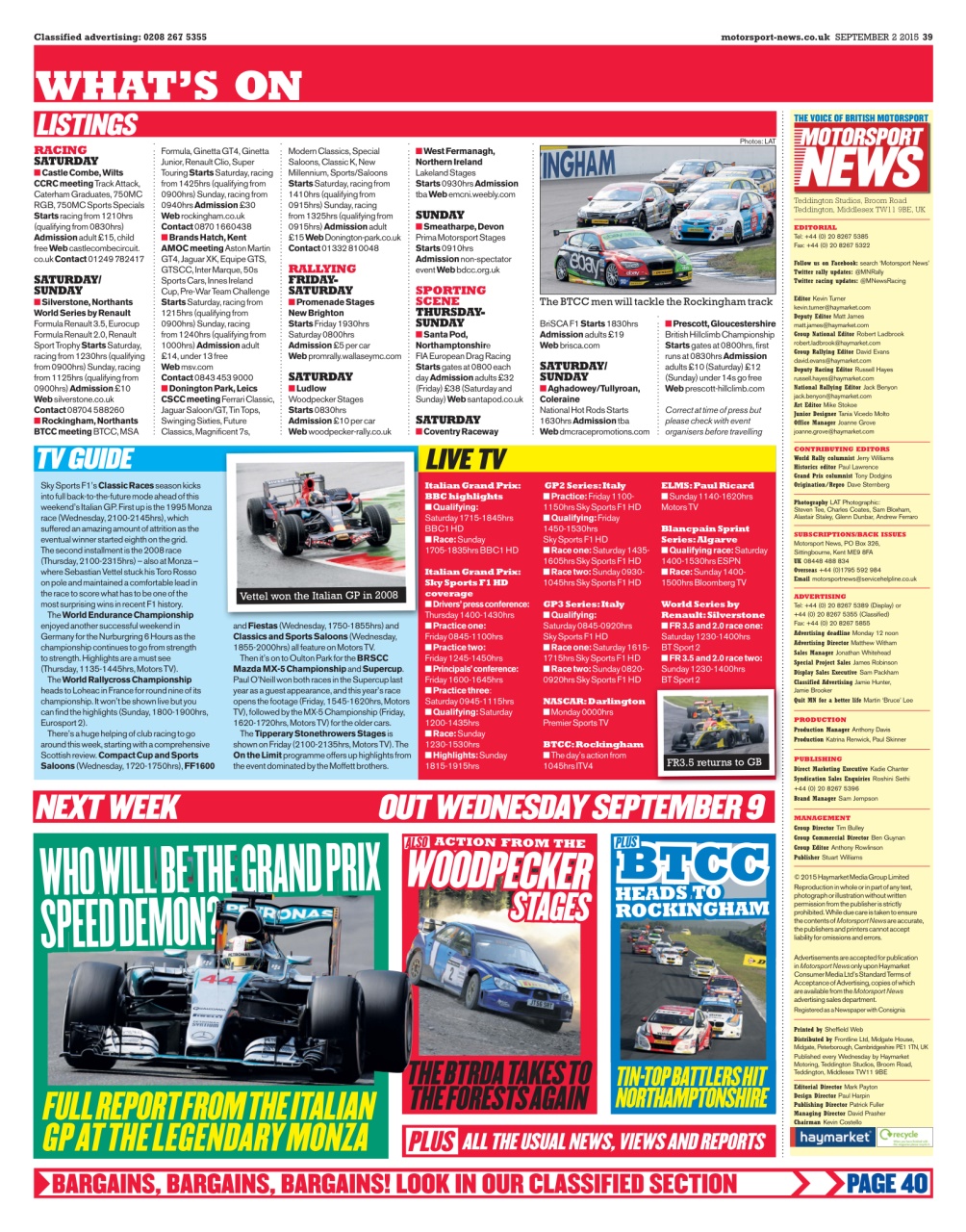 Motorsport News Preview Pages