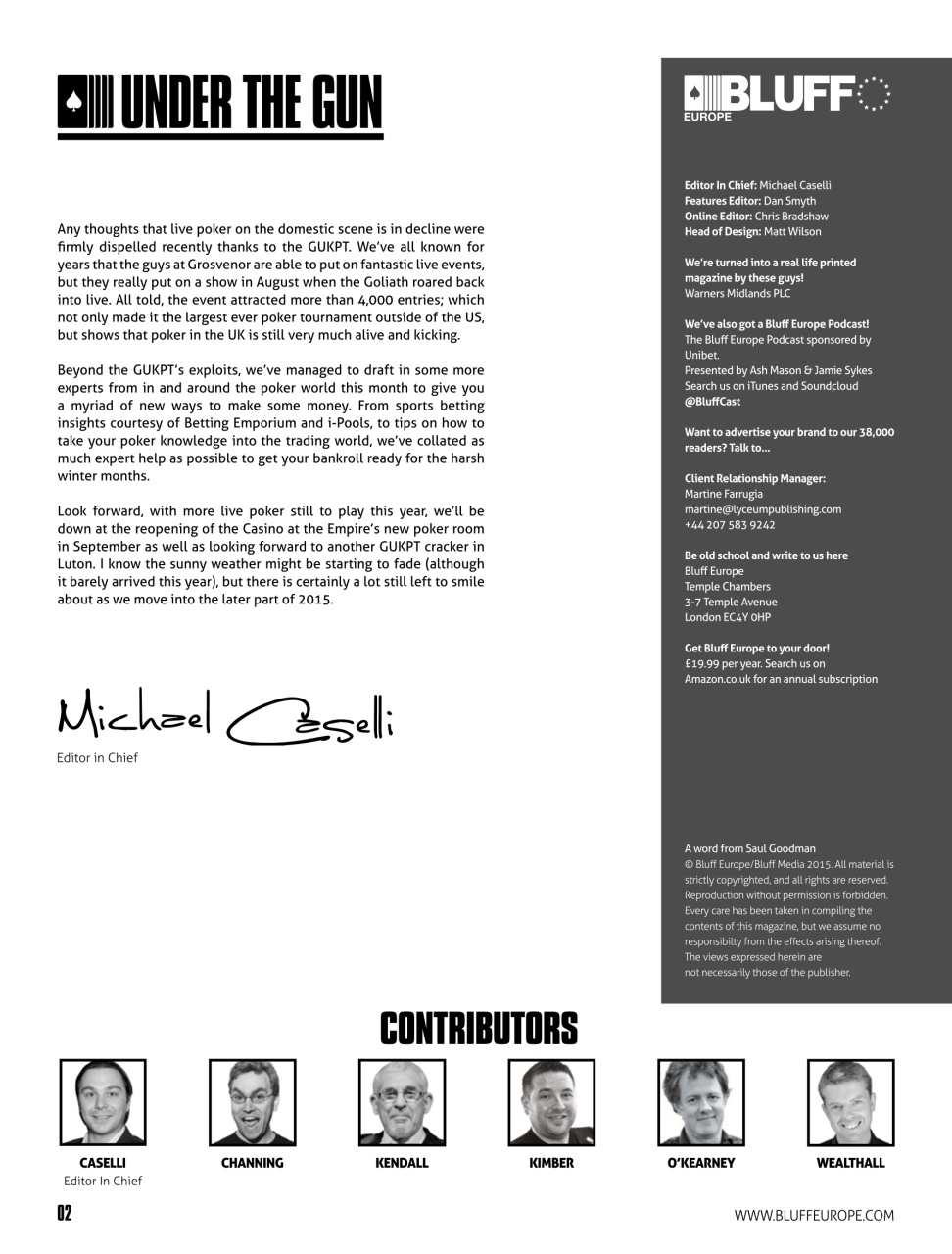 Bluff Europe Preview Pages