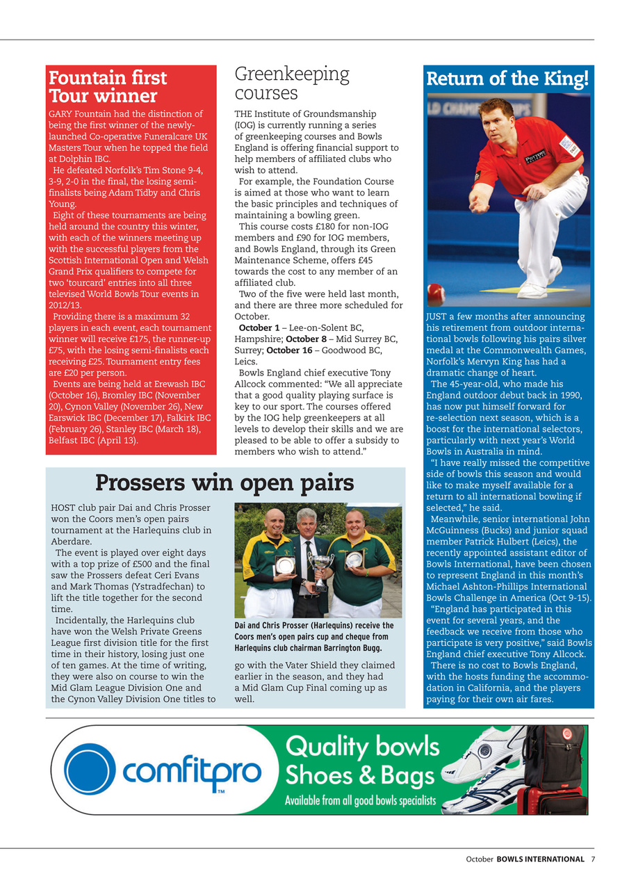 Bowls International Preview Pages