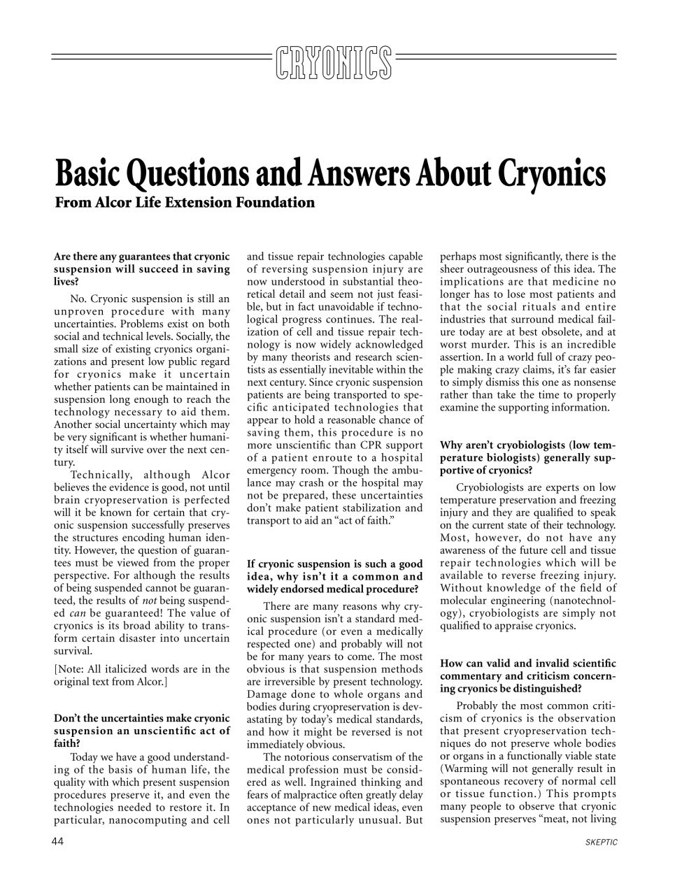 Skeptic Preview Pages