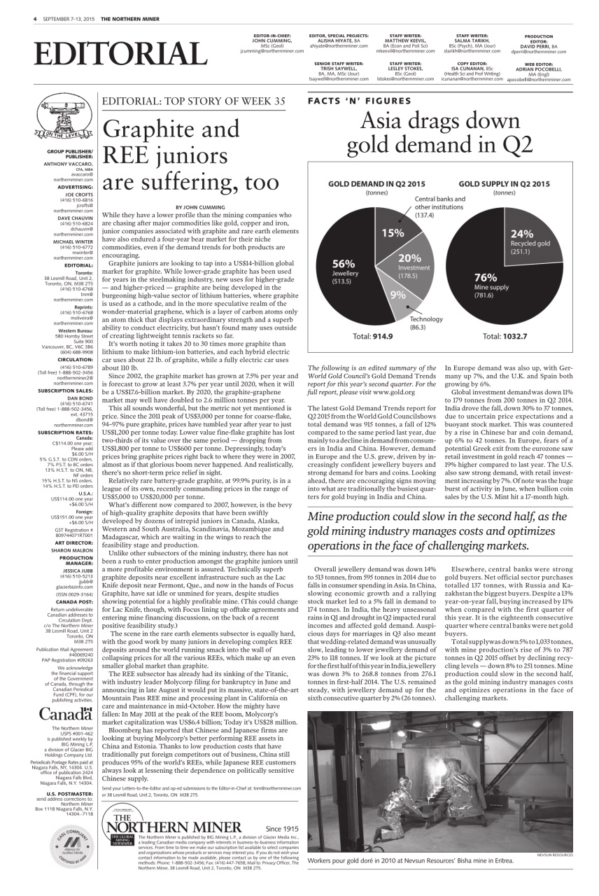 The Northern Miner Preview Pages