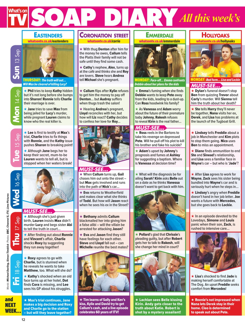 What's on TV Preview Pages