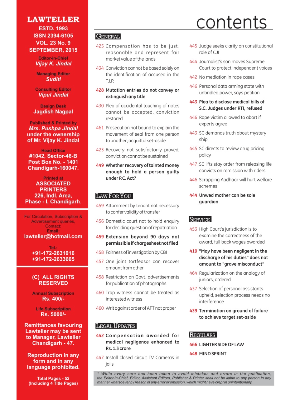 Lawteller – A Legal Awareness Magazine Preview Pages