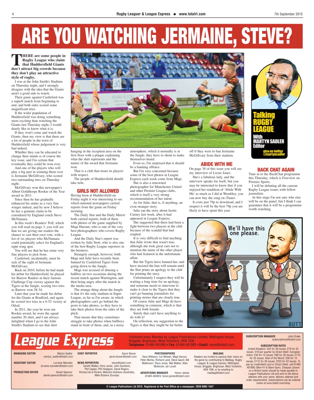 League Express Preview Pages