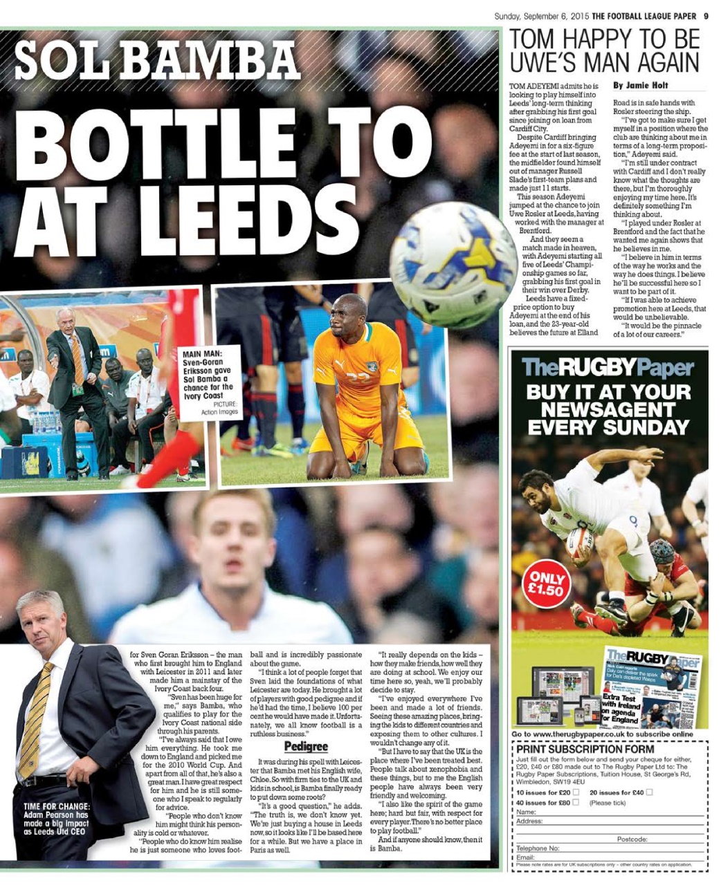 The Football League Paper Preview Pages