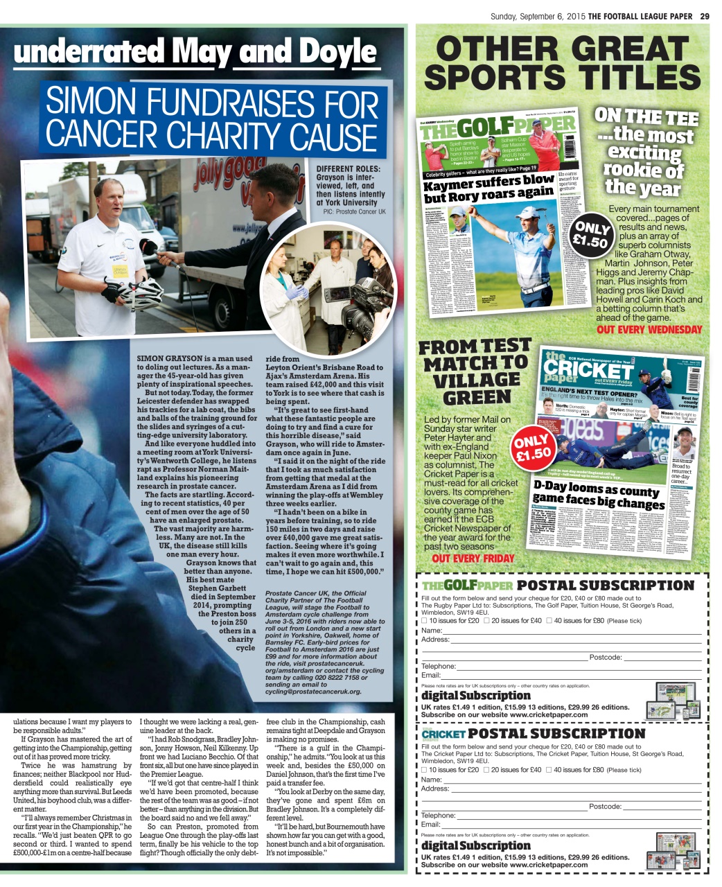 The Football League Paper Preview Pages