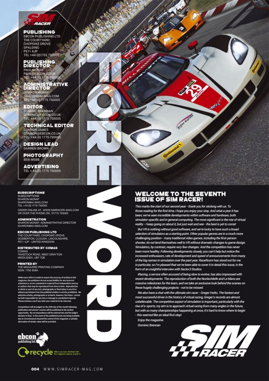 Sim Racer Preview Pages