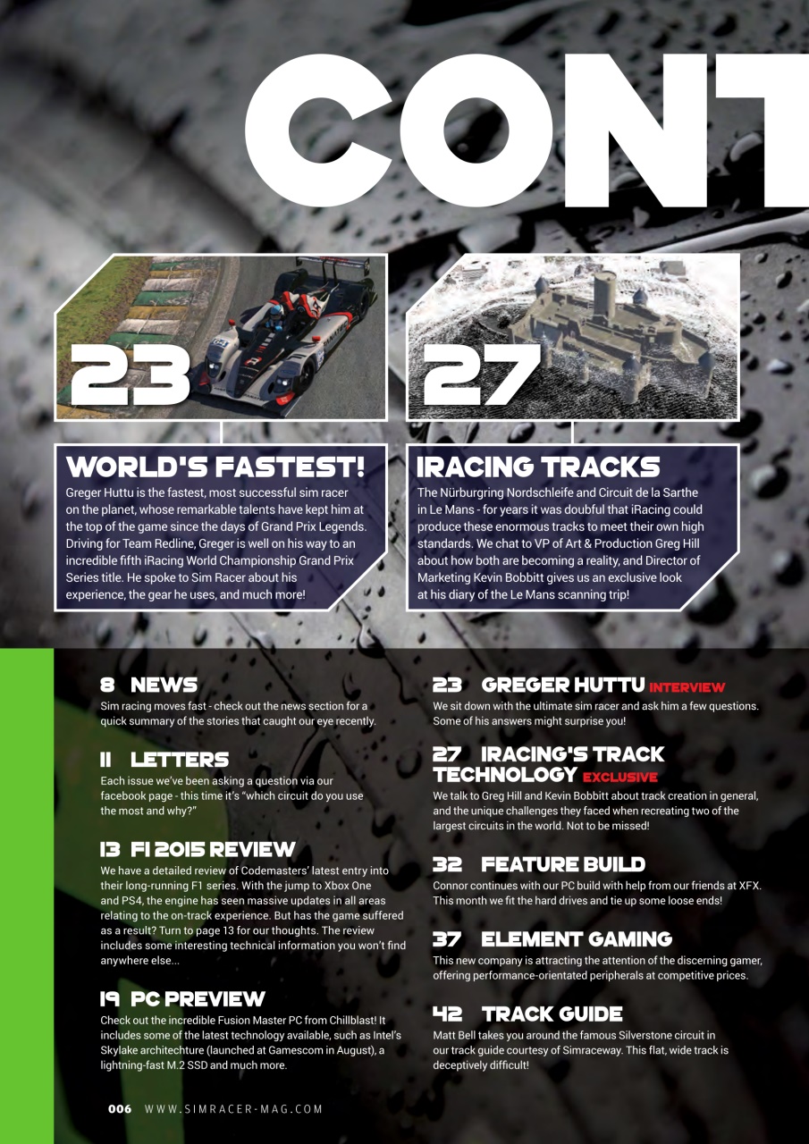 Sim Racer Preview Pages