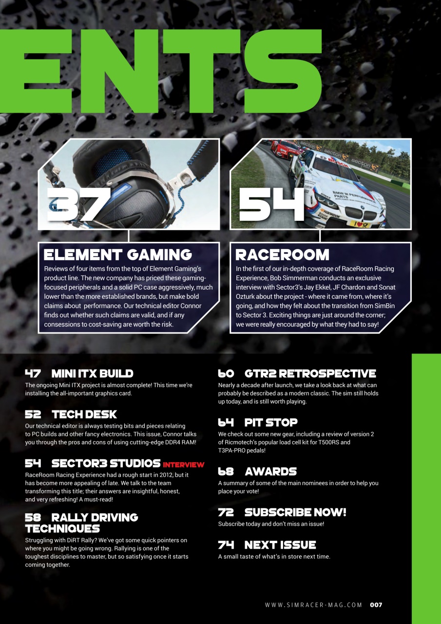 Sim Racer Preview Pages