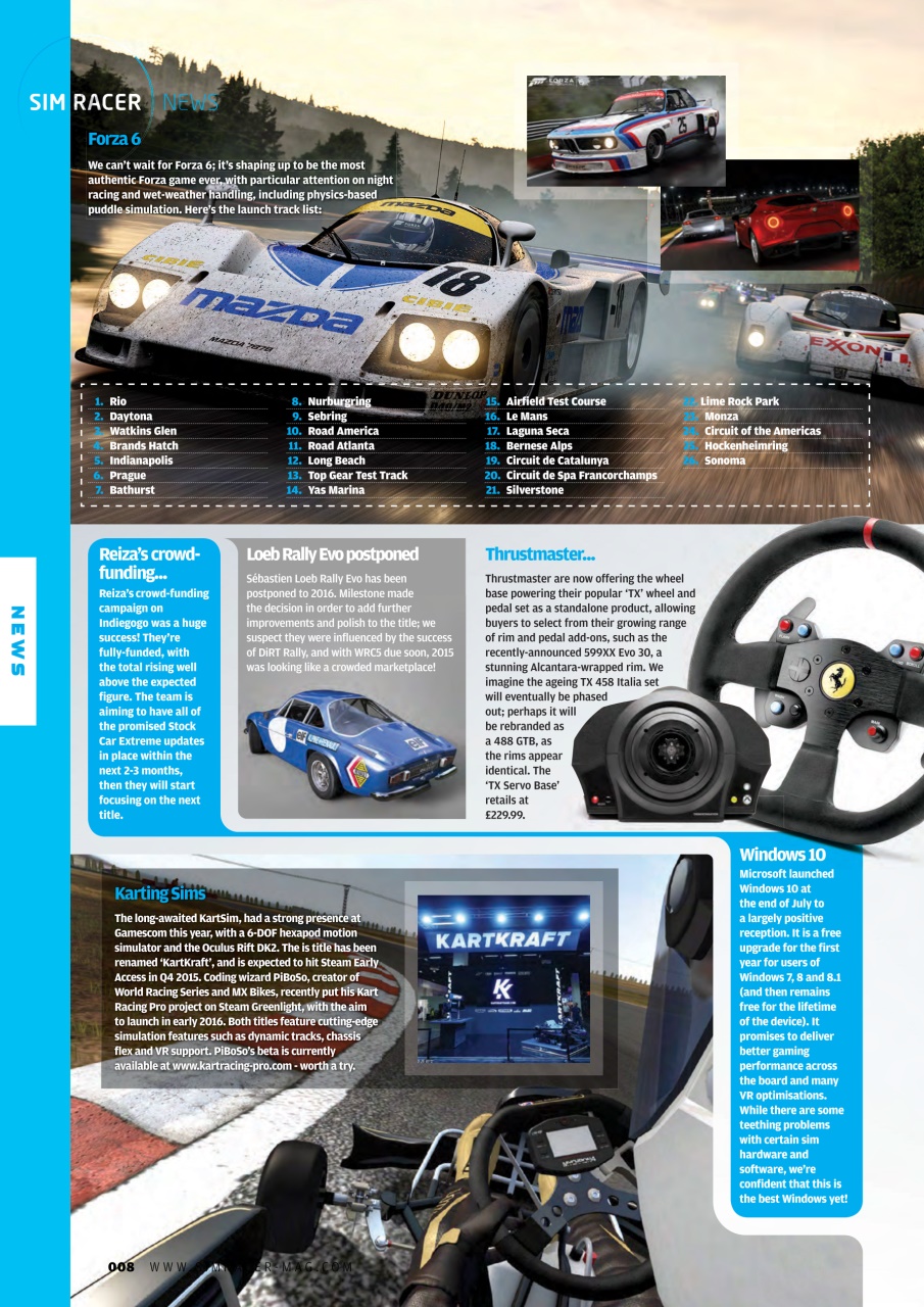 Sim Racer Preview Pages