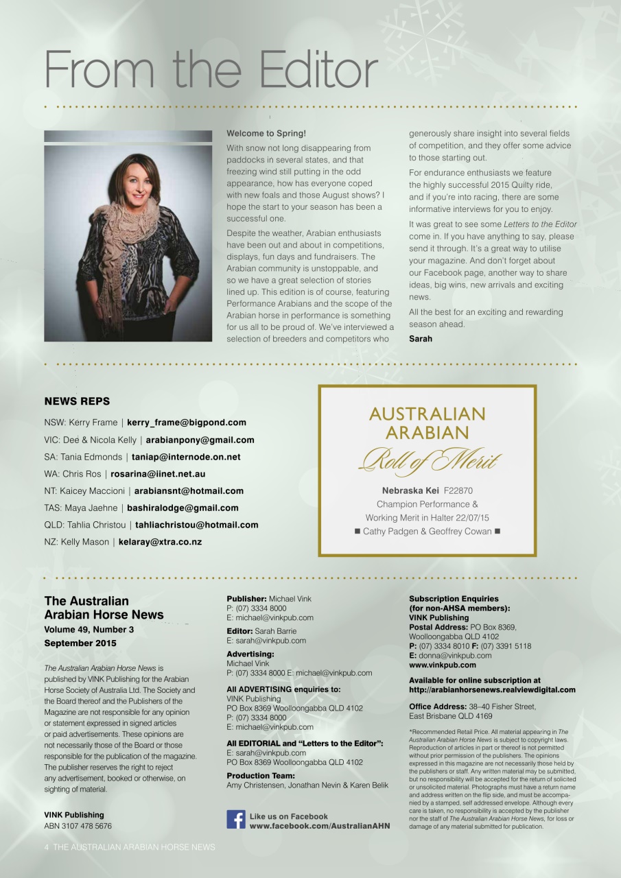 Australian Arabian Horse News Preview Pages