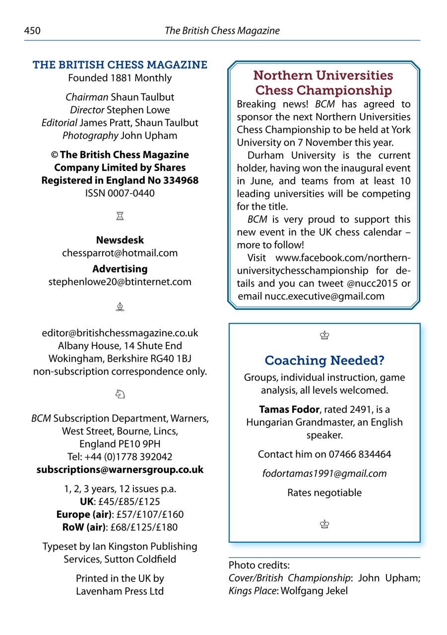 British Chess Magazine Preview Pages