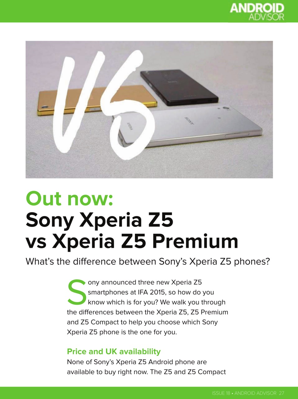 Android Advisor Preview Pages