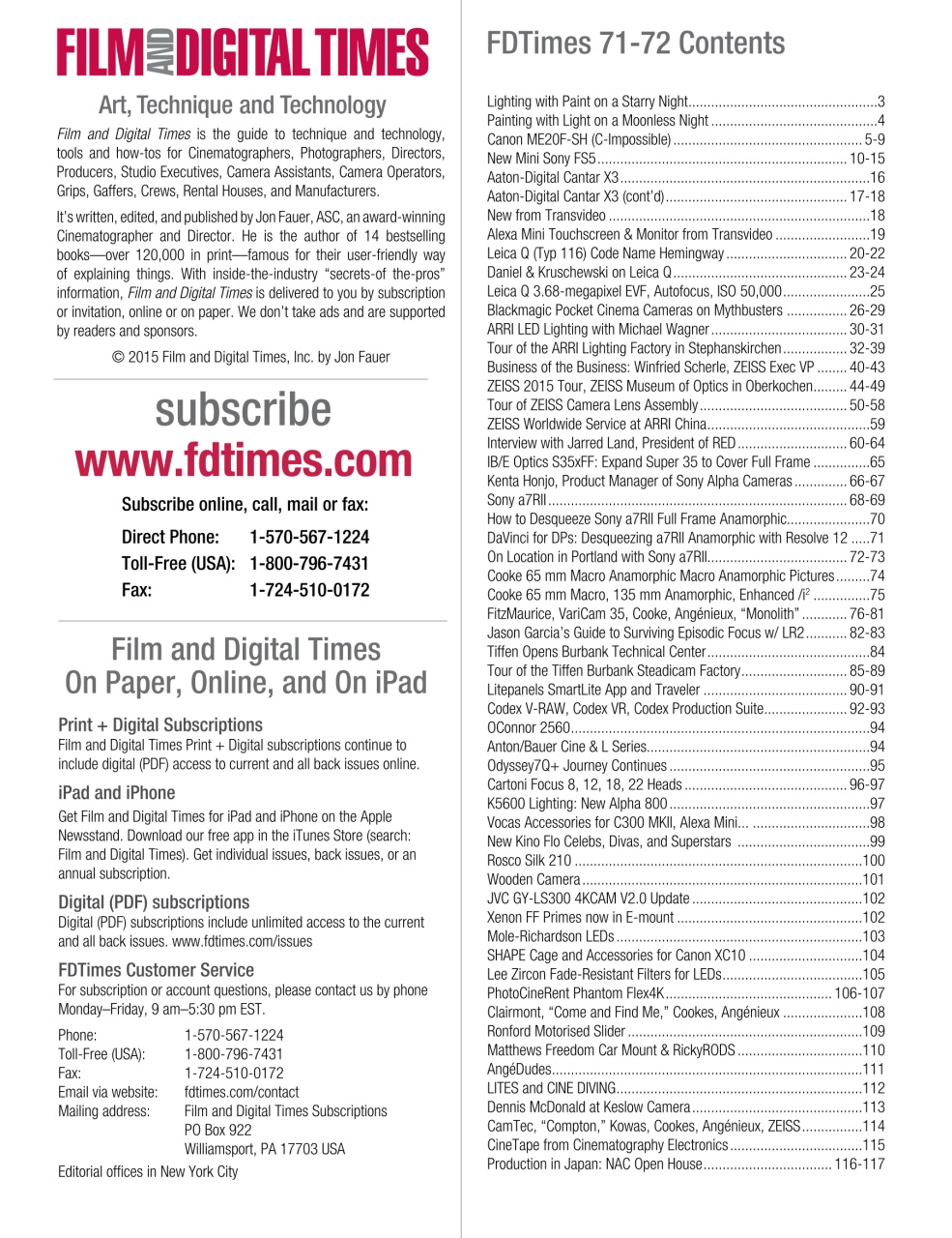 Film and Digital Times Preview Pages