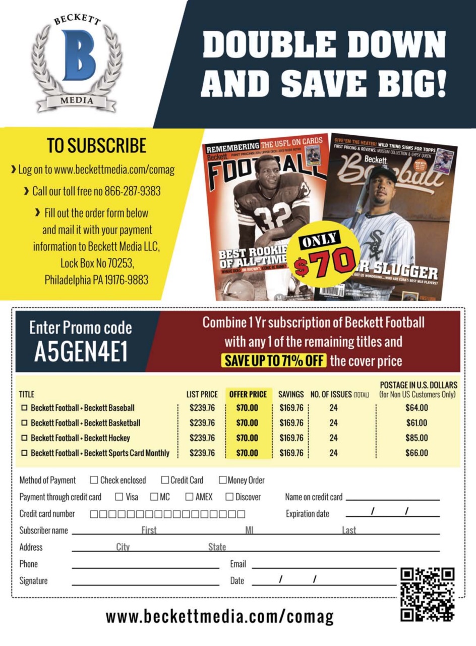 Beckett Football Magazine Preview Pages