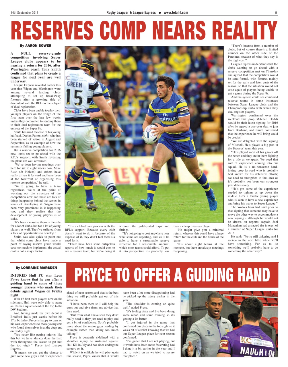 League Express Preview Pages