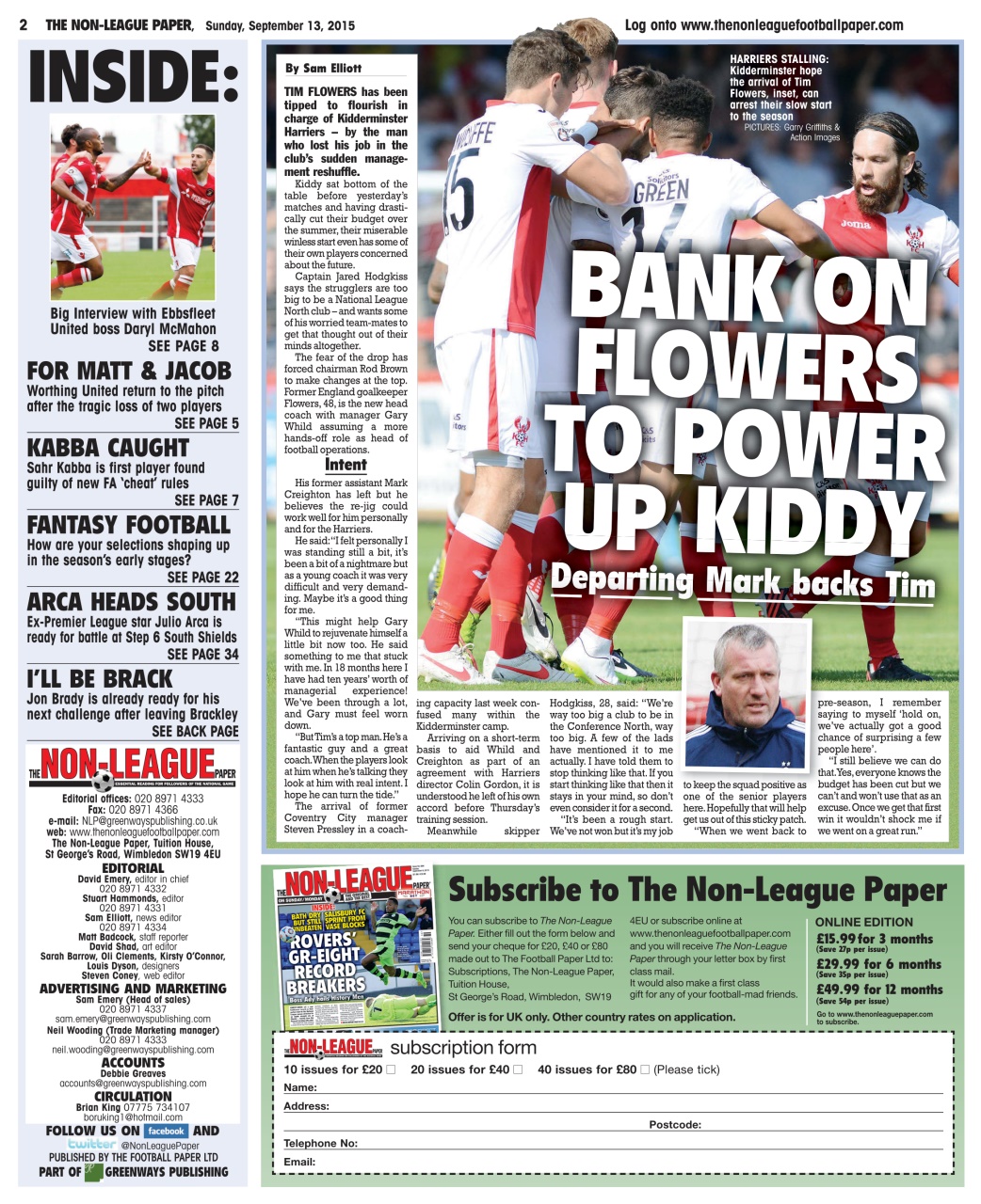 The Non-League Football Paper Preview Pages