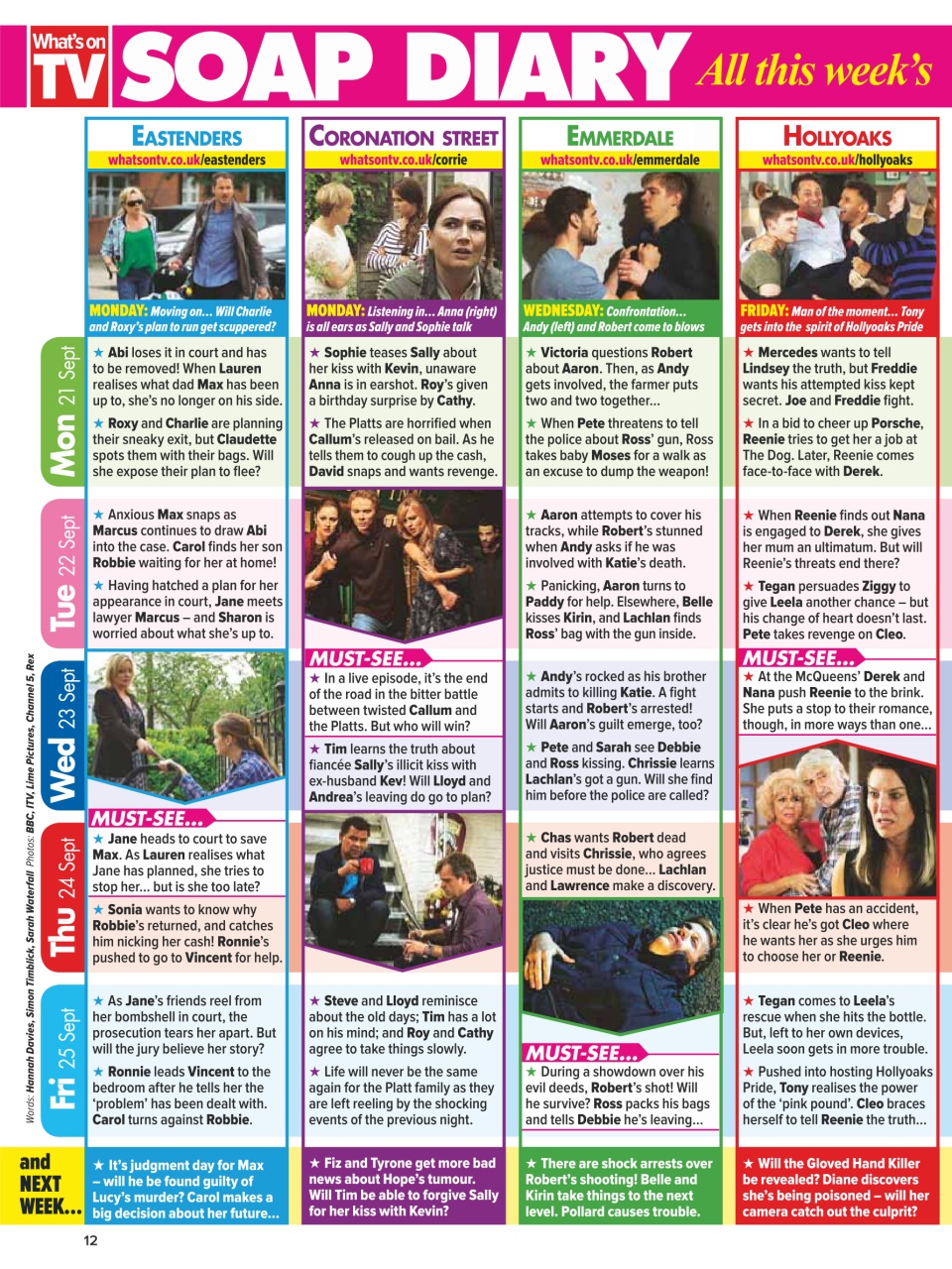 What's on TV Preview Pages