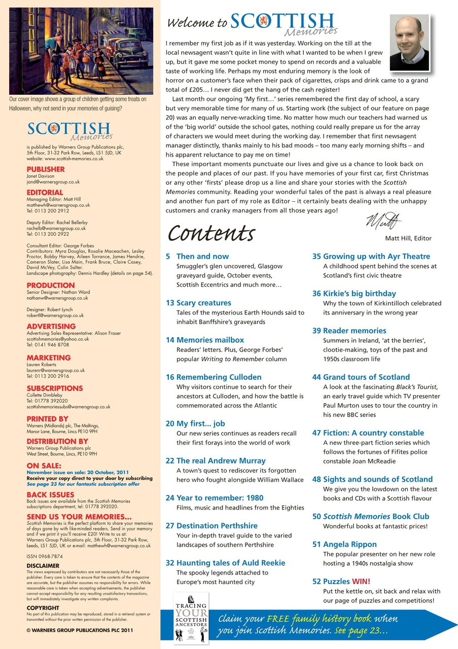 Scottish Memories Preview Pages