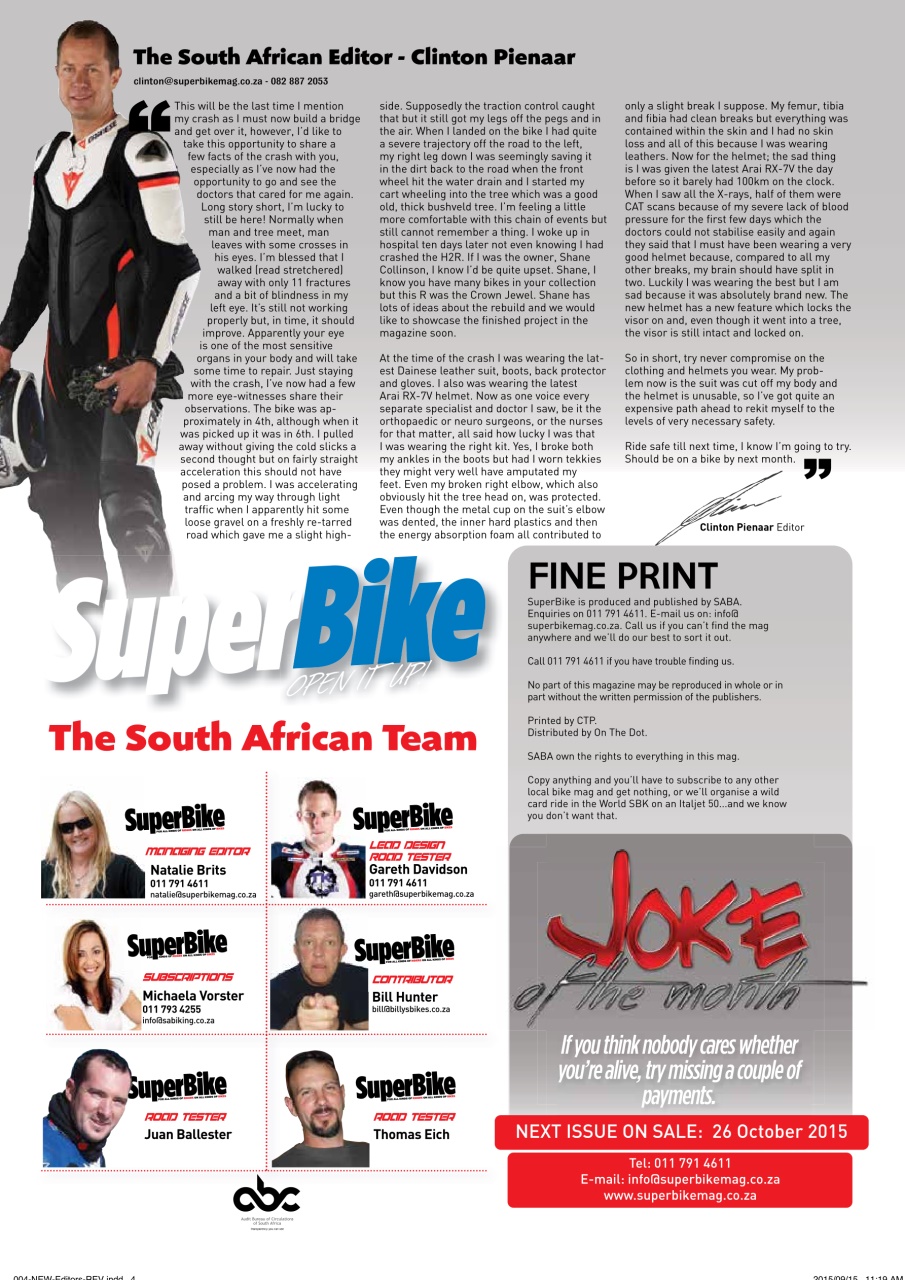 SuperBike South Africa Preview Pages