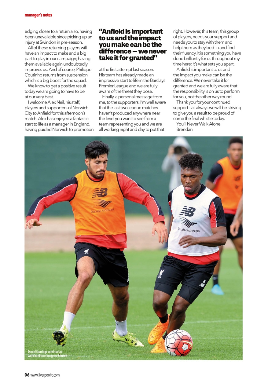 Liverpool FC Programmes Preview Pages