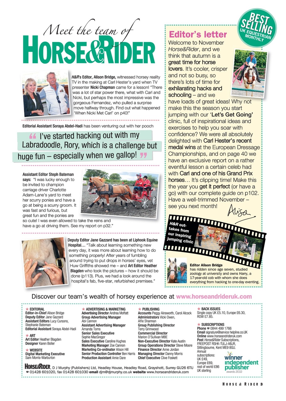 Horse&Rider Magazine - UK equestrian magazine for Horse and Rider Preview Pages