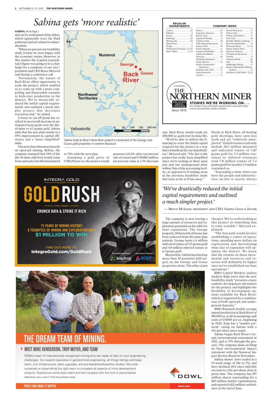 The Northern Miner Preview Pages