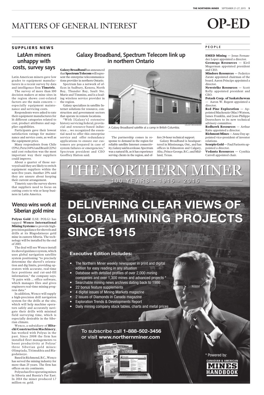 The Northern Miner Preview Pages